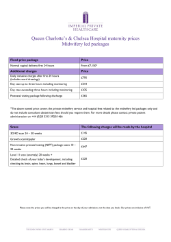 Queen Charlotte`s & Chelsea Hospital maternity prices Midwifery led