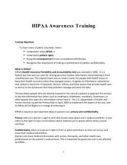 HIPPA Awareness