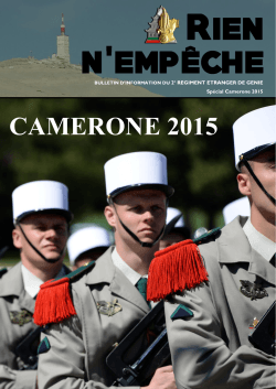 Rien n`EmpÃªche CAMERONE 2015 - 2e RÃ©giment Ã©tranger de gÃ©nie