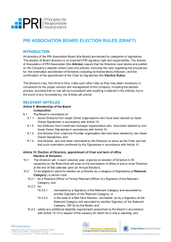 PRI ASSOCIATION BOARD ELECTION RULES (DRAFT)