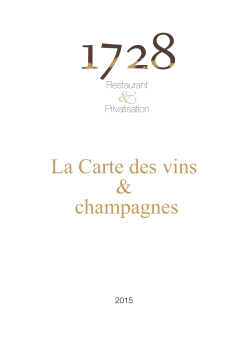 La Carte des vins & champagnes