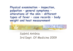 Physical examination â inspection, palpation â general symptoms