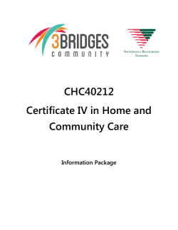 CHC40212 Certificate IV in Home and Community Care