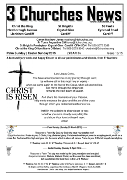 Palm Sunday and Easter Sunday 2015