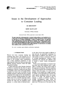 Issues in the to Development of Approaches Container