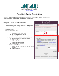 T.U.C.A.N. Device Registration - 4040