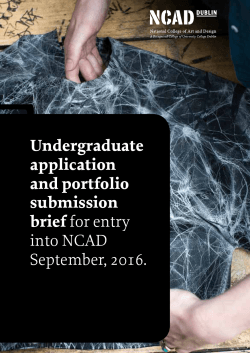 NCAD Portfolio Submission Brief