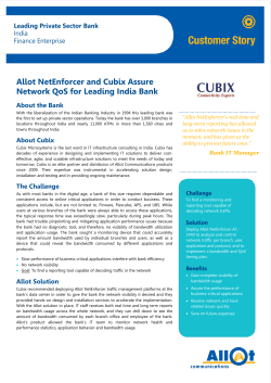 Allot NetEnforcer and Cubix Assure Network QoS for Leading India
