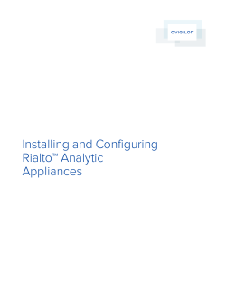 Installing and Configuring Rialto Analytic Appliances