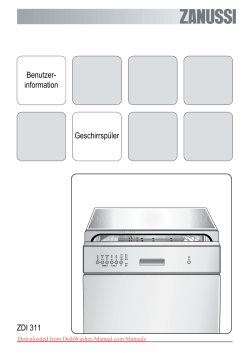 Zanussi ZDI 311 Dishwasher User Guide Manual Operating