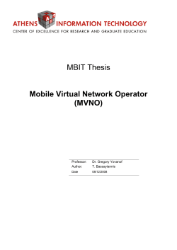 MBIT Thesis Mobile Virtual Network Operator (MVNO)