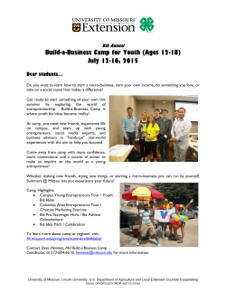 Build-a-Business Camp for Youth (Ages 12-18) July - Missouri 4-H