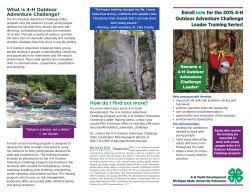 Become a 4-H Outdoor Adventure Challenge Leader! - 4