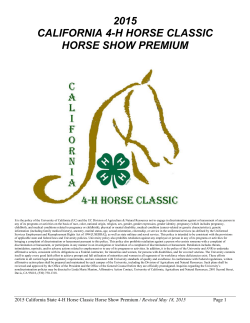 2014 State 4-H Horse Classic Participants Premium - UC 4