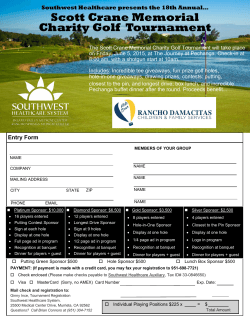 Scott Crane Memorial Charity Golf Tournament