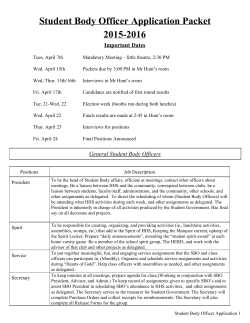 Student Body Officer Application Packet 20152016
