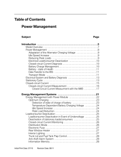 Table of Contents Power Management