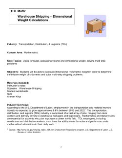 TDL Math: Warehouse Shipping â Dimensional Weight Calculations