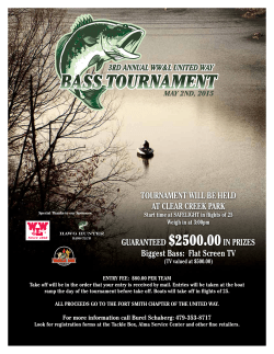 TOURNAMENT WILL BE HELD AT CLEAR CREEK PARK