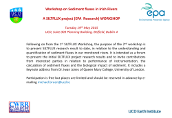 Workshop on Sediment fluxes in Irish Rivers A SILTFLUX project