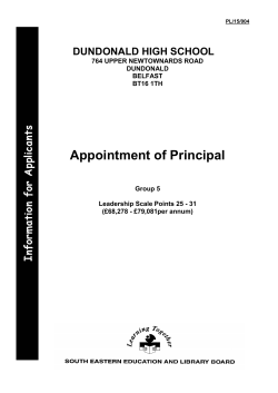 Appointment of Principal