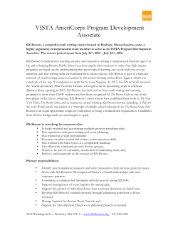 the VISTA Program Development Associate