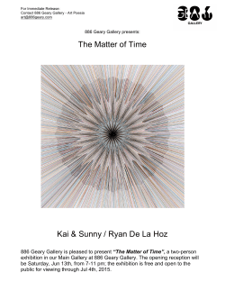 The Matter of Time Kai & Sunny / Ryan De La Hoz