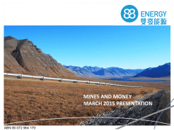 MINES AND MONEY MARCH 2015 PRESENTATION