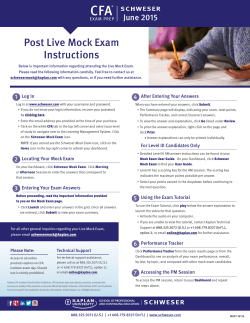 June 2015 Schweser Post Live Mock Exam Instructions