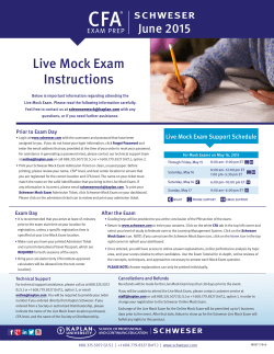 June 2015 Schweser Live Mock Exam Instructions