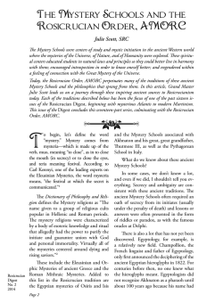 The Mystery Schools and the Rosicrucian Order, AMORC