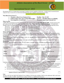 Registration Form - the Athletic Association of Black Forest