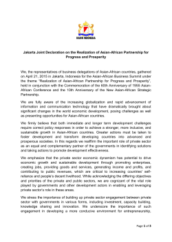 Jakarta Joint Declaration on the Realization of Asian