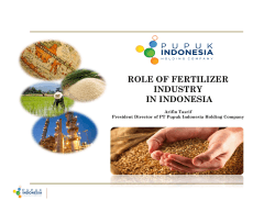 ROLE OF FERTILIZER INDUSTRY IN INDONESIA