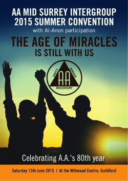 THE AGE OF MIRACLES - AA Chiltern & Thames Intergroup