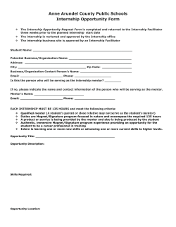 Anne Arundel County Public Schools Internship Opportunity Form