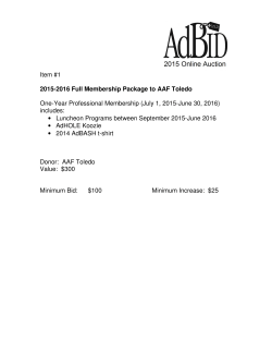 Item #1 2015-2016 Full Membership Package to AAF Toledo One