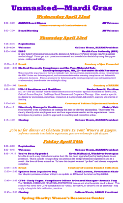 Unmasked&acirc;Mardi Gras - AAHAM Inland Empire Chapter