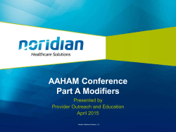 Part A Modifiers - AAHAM Inland Empire Chapter