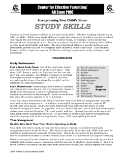Strengthening Your Child`s Home Study Skills