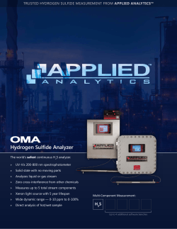 H2S Analyzer from Applied Analytics | OMA H2S Analyzer