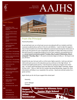 AAJHS Newsletter ~ May 2015 - Altoona Area Junior High School