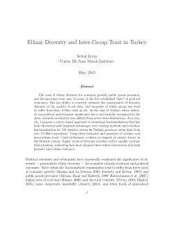 Ethnic Diversity and Inter-Group Trust in Turkey