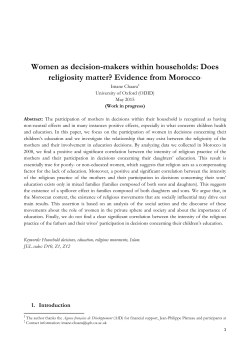 Women as Decision-Makers within Households: Does