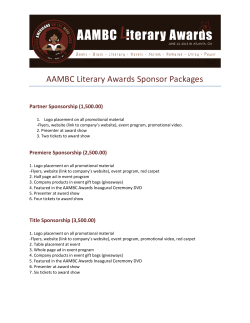 AAMBC Literary Awards Sponsor Packages