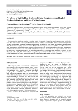 ARTICLE IN PRESS Prevalence of Sick Building Syndrome