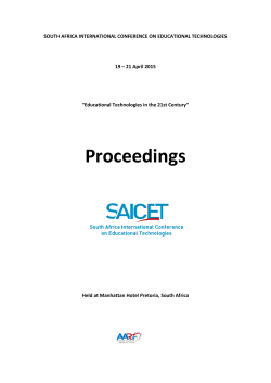 SAICET 2015 Proceedings - African Academic Research Forum