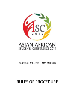 RULES OF PROCEDURE - Asian African Students Conference 2015