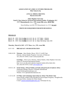 2015 Spring Meeting Final Program Schedule