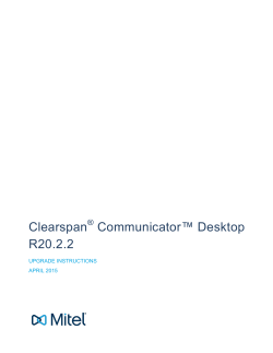 Clearspan Communicatorâ¢ Desktop Upgrade Instructions